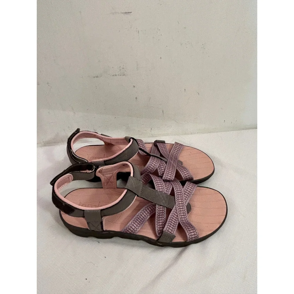 Jambu Strappy Sport Sandals 9M Pink Grey Elastic All-Terra Hiking Women